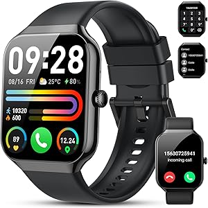 Smart Watch(Answer/Make Call), 1.96" HD Smartwatch for Men Women, 2024 Fitness Activity Tracker with 110+ Sport Modes/Heart Rate/Sleep Monitor/Pedometer, IP68 Waterproof Fitness Watch for Android iOS