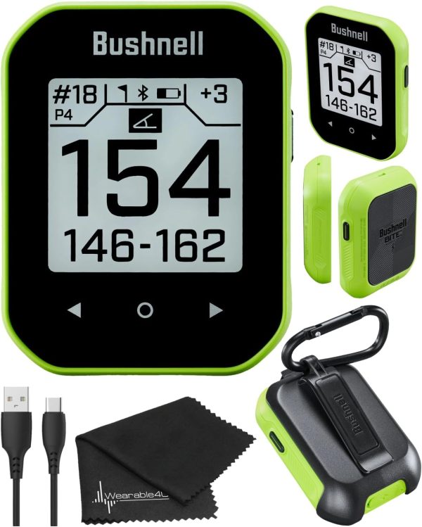Bushnell Phantom 3 Slope GPS Golf Green with Slope Technology, Touchscreen, Magnetic Cart Mount with Wearable4U Towel Bundle